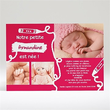 Faire-part naissance corde à sauter fille