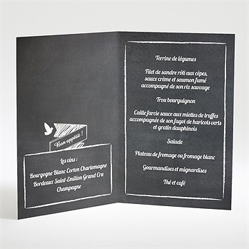 Menu baptême craie sur ardoise - Intérieur du menu