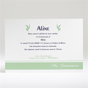 Faire-part communion venez l'entourer! - Dos du faire-part