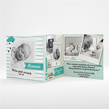 Faire-part naissance original avec photo - Intérieur du faire-part