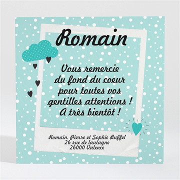 Remerciement naissance original avec photo