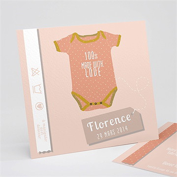 Faire-part naissance petit body fille