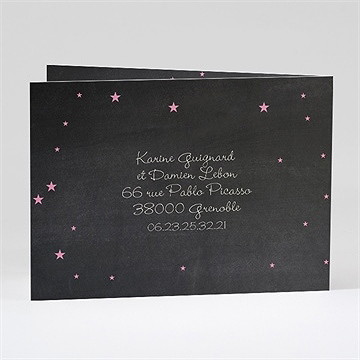 Faire-part naissance petit lapin ardoise - Dos du faire-part