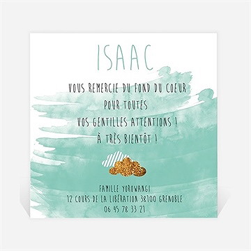 Remerciement naissance belle aquarelle vintage