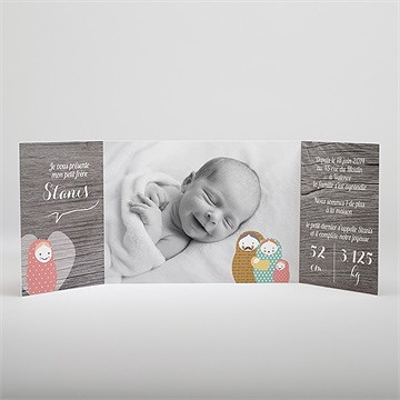 Faire-part naissance poupées russes - Intérieur du faire-part