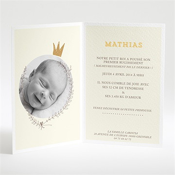 Faire-part naissance le roi lion - Intérieur du faire-part