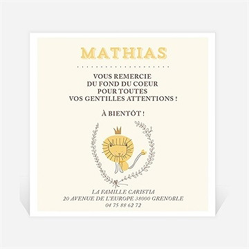 Remerciement naissance le roi lion