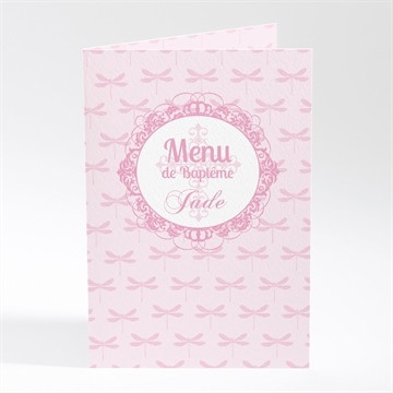 Menu baptême cadres baroques et ronds