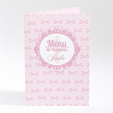 Menu baptême cadres baroques et ronds
