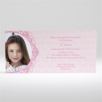 Faire-part communion laura - Dos du faire-part