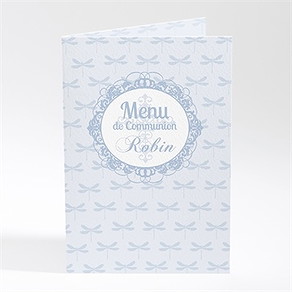 Menu communion libellules baroques