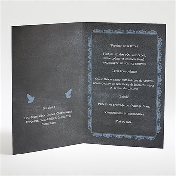 Menu baptême ardoise chic et sacrée - Intérieur du menu