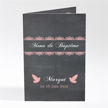 Menu baptême ardoise pour filles