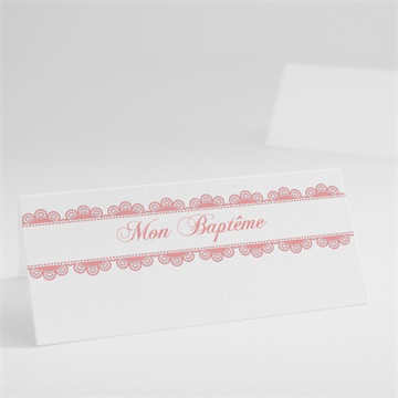 Marque-place baptême ardoise pour filles