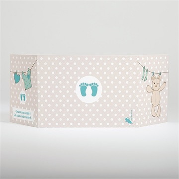 Faire-part naissance file à linge mignon - Dos du faire-part