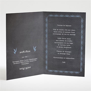 Menu communion mon ange bleu - Intérieur du menu