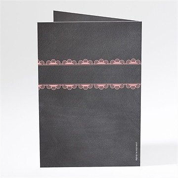 Menu communion dentelle rose - Dos du menu