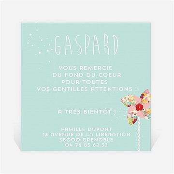 Remerciement naissance dans le vent jouet