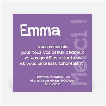 Remerciement naissance c'est une fille