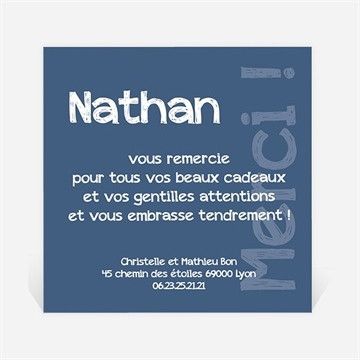Remerciement naissance c'est un garcon