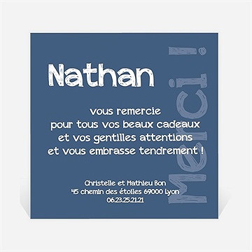 Remerciement naissance c'est un garcon