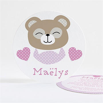 Faire-part naissance petite oursonne mignonne