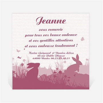 Remerciement naissance rond animaux buccoliques