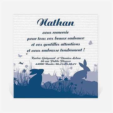 Remerciement naissance rond et bleu