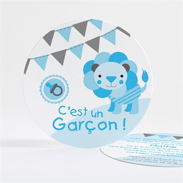 Faire-part naissance petit lion illustré