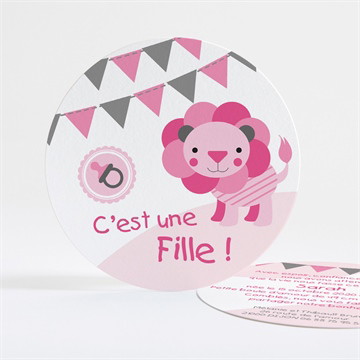 Faire-part naissance petite lionne illustrée