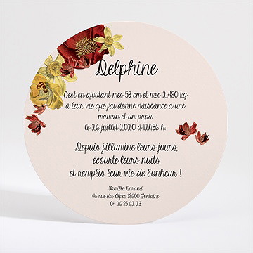 Faire-part naissance photo inscription originale - Dos du faire-part