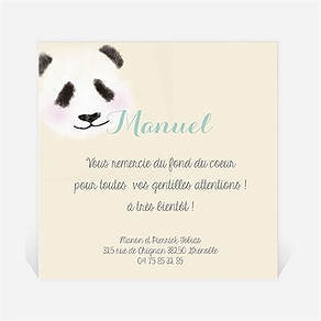Remerciement naissance petit panda