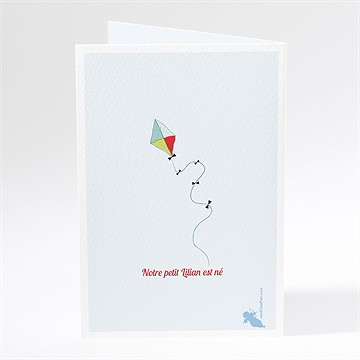 Faire-part naissance cerf volant - Dos du faire-part