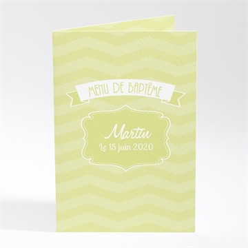 Menu baptême cadre motifs géométriques