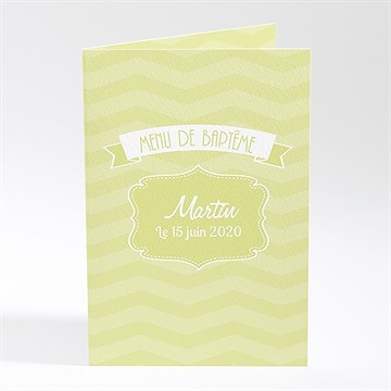 Menu baptême cadre motifs géométriques