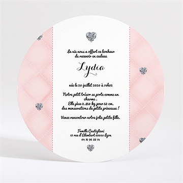 Faire-part naissance a carreaux - Dos du faire-part