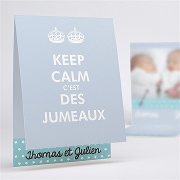 Faire-part naissance keep calm voilà les jumeaux