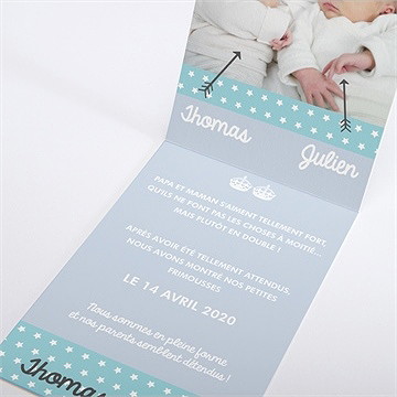 Faire-part naissance keep calm voilà les jumeaux - Intérieur du faire-part