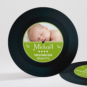 Faire-part naissance mon disque préféré