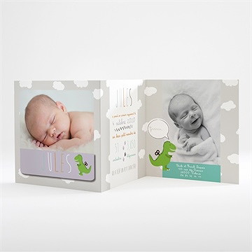 Faire-part naissance dans les nuages - Intérieur du faire-part