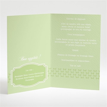 Menu baptême une envolée - Intérieur du menu