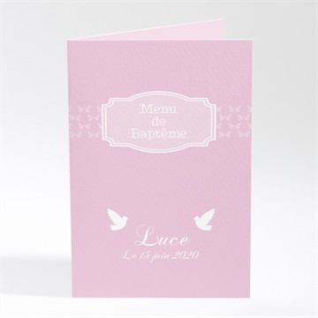 Menu baptême bandeau de colombes