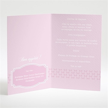 Menu baptême bandeau de colombes - Intérieur du menu