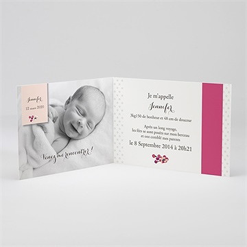 Faire-part naissance une belle annonce fleurie - Intérieur du faire-part