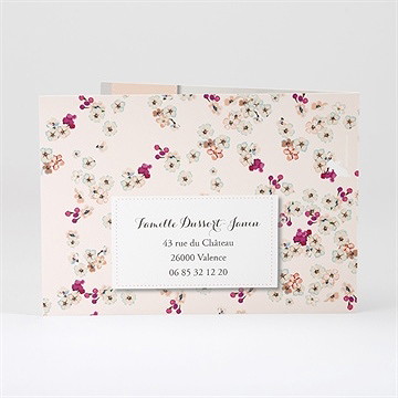 Faire-part naissance une belle annonce fleurie - Dos du faire-part