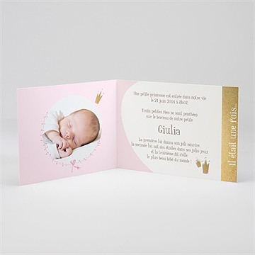 Faire-part naissance annonce naissance princesse - Intérieur du faire-part