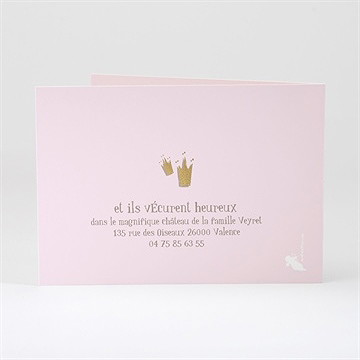 Faire-part naissance annonce naissance princesse - Dos du faire-part