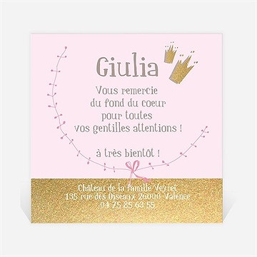 Remerciement naissance annonce naissance princesse