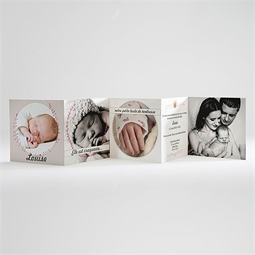 Faire-part naissance accordeon naissance photo - Intérieur du faire-part