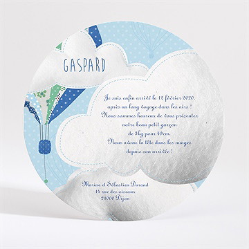 Faire-part naissance dans les airs - Dos du faire-part